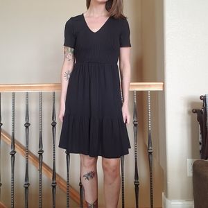 Ribbed Black Summer Dress